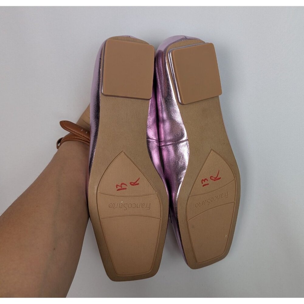 Franco Sarto 8M Shoes Light Pink Purple Metallic Tiari Slip-On Loafers Flats - Picture 9 of 11
